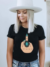 Türkises Mittelfinger-T-Shirt